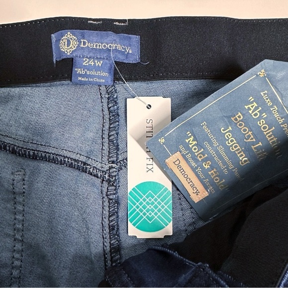 Democracy Jegging Jeans Absolution Booty Lift Dark Indigo SZ 24W NEW - Picture 2 of 10